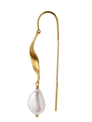 Stine A Long Twisted Ørering, Pearl /Guld 